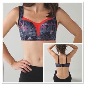 Lululemon Ta Ta Tamer III Windy Blooms Regal Plum Multi Sports Bra Sz 36DD NWT
